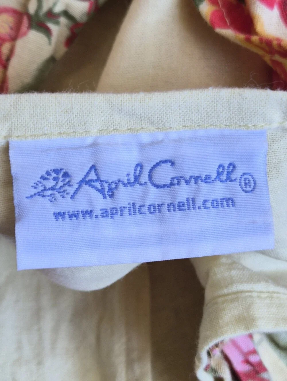 April Cornell Tiered Ruffle Floral Cotton Apron Cottagecore Style